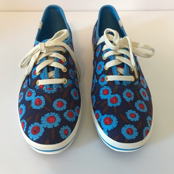 Kate Spade Keds Kick Peacock Blue floral sneakers - Picture 5 of 10